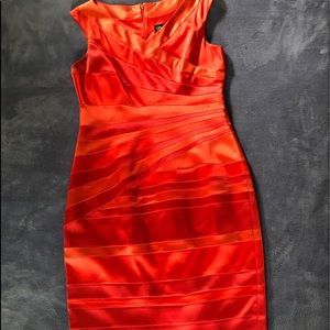 Multi hued red dress
